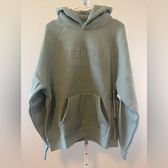 🔥NWT AUTHENTIC ESSENTIALS FEAR OF GOD HOODIE IN SYCAMORE - Size Small - Picture 4 of 10